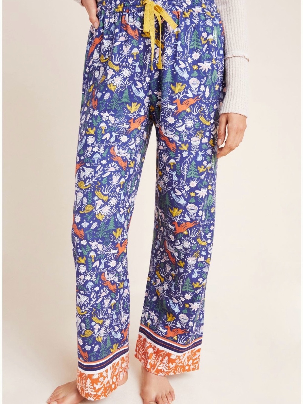 Anthropologie Melissa Castrillon Blue Heartland Flannel Sleep Pajama Pants XS